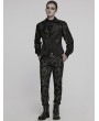 Punk Rave Black Retro Gothic Embossed Jacquard Gentlemen's Button Waistcoat