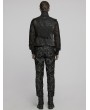 Punk Rave Black Retro Gothic Embossed Jacquard Gentlemen's Button Waistcoat