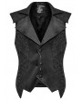 Punk Rave Black Retro Gothic Embossed Jacquard Gentlemen's Button Waistcoat
