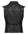 Punk Rave Black Retro Gothic Embossed Jacquard Gentlemen's Button Waistcoat