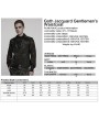 Punk Rave Black Retro Gothic Embossed Jacquard Gentlemen's Button Waistcoat