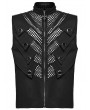Punk Rave Black Gothic Punk Metal Studded Mesh Splicing Vest for Men