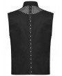 Punk Rave Black Gothic Punk Metal Studded Mesh Splicing Vest for Men