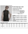 Punk Rave Black Gothic Punk Metal Studded Mesh Splicing Vest for Men