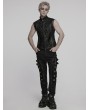 Punk Rave Black Gothic Punk Handsome Rivets Vest for Men