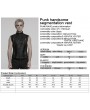 Punk Rave Black Gothic Punk Handsome Rivets Vest for Men