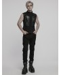 Punk Rave Black Gothic Cyberpunk Armor Patched Men's Vest
