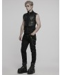 Punk Rave Black Gothic Cyberpunk Armor Patched Men's Vest