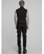Punk Rave Black Gothic Cyberpunk Armor Patched Men's Vest