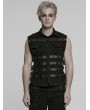 Punk Rave Black Gothic Cyberpunk Buckle Armor Patch Vest for Men