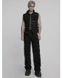 Punk Rave Black Gothic Cyberpunk Buckle Armor Patch Vest for Men