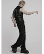 Punk Rave Black Gothic Cyberpunk Buckle Armor Patch Vest for Men