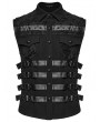 Punk Rave Black Gothic Cyberpunk Buckle Armor Patch Vest for Men