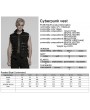 Punk Rave Black Gothic Cyberpunk Buckle Armor Patch Vest for Men