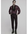 Punk Rave Red Gothic Dark Rose Patterned Loose Shirt for Men