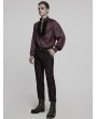 Punk Rave Red Gothic Dark Rose Patterned Loose Shirt for Men