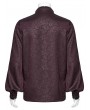 Punk Rave Red Gothic Dark Rose Patterned Loose Shirt for Men