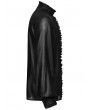 Punk Rave Black Vinatge Gothic Glossy Chiffon Applique Fitted Shirt for Men