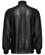 Punk Rave Black Vinatge Gothic Glossy Chiffon Applique Fitted Shirt for Men