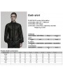Punk Rave Black Vinatge Gothic Glossy Chiffon Applique Fitted Shirt for Men