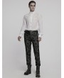 Punk Rave White Vinatge Gothic Glossy Chiffon Applique Fitted Shirt for Men