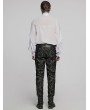 Punk Rave White Vinatge Gothic Glossy Chiffon Applique Fitted Shirt for Men