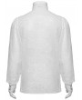 Punk Rave White Vinatge Gothic Glossy Chiffon Applique Fitted Shirt for Men