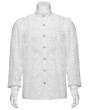 Punk Rave White Vintage Gothic Embroidered Chiffon Shirt for Men