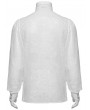 Punk Rave White Vintage Gothic Embroidered Chiffon Shirt for Men