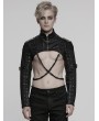 Punk Rave Black Gothic Punk Cool Men's Short Jacket with Detachable Chain