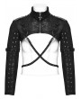 Punk Rave Black Gothic Punk Cool Men's Short Jacket with Detachable Chain