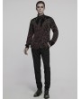 Punk Rave Black and Red Vintage Gothic Fitted Shirt for Men