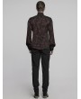 Punk Rave Black and Red Vintage Gothic Fitted Shirt for Men