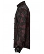 Punk Rave Black and Red Vintage Gothic Fitted Shirt for Men