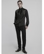 Punk Rave Black Vintage Gothic Fitted Shirt for Men