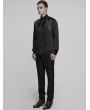 Punk Rave Black Vintage Gothic Fitted Shirt for Men
