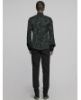 Punk Rave Black and Green Vintage Gothic Fitted Shirt for Men