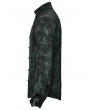 Punk Rave Black and Green Vintage Gothic Fitted Shirt for Men