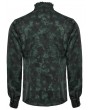 Punk Rave Black and Green Vintage Gothic Fitted Shirt for Men
