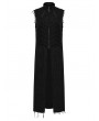 Punk Rave Black Gothic Punk Distressed Zipper Long Vest for Men