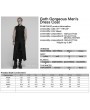 Punk Rave Black Gothic Punk Distressed Zipper Long Vest for Men