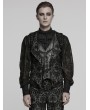 Punk Rave Black Gothic Retro Palace Embroidered Waistcoat for Men