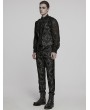 Punk Rave Black Gothic Retro Palace Embroidered Waistcoat for Men