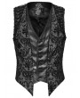 Punk Rave Black Gothic Retro Palace Embroidered Waistcoat for Men