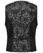 Punk Rave Black Gothic Retro Palace Embroidered Waistcoat for Men