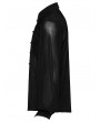 Punk Rave Black Gothic Striped Flocked Double-Breasted Shirt for Men