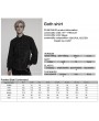 Punk Rave Black Gothic Striped Flocked Double-Breasted Shirt for Men