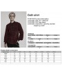 Punk Rave Red Gothic Striped Flocked Double-Breasted Shirt for Men