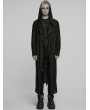 Punk Rave Black Gothic Decadent Asymmetric Hooded Knitted Jacket for Men