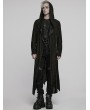 Punk Rave Black Gothic Decadent Asymmetric Hooded Knitted Jacket for Men